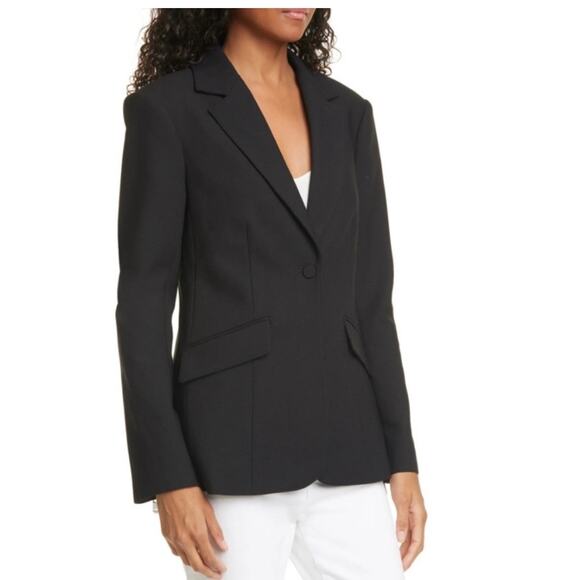Cinq‎ à Sept- Kym Zipper Cuff Blazer Black Size 8 Formal Corporate Interview - Picture 2 of 14
